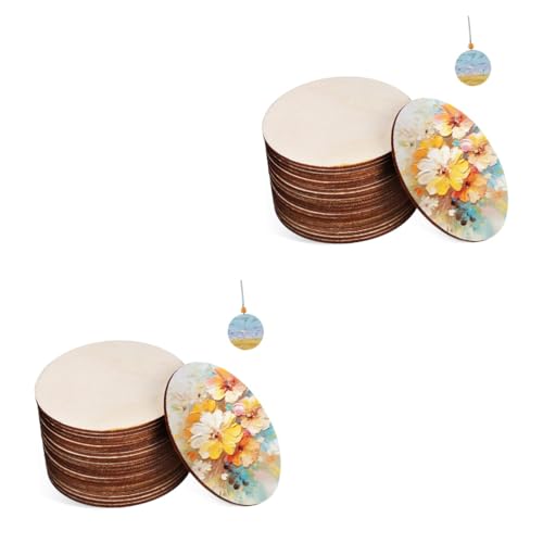 Yardwe 2 Sätze Holzspäne Selber Machen Wohnkultur Runden Kreise Loggen Runde Scheibenverzierung Runde Holzverzierungen Runder Holzkreis Holzscheiben-ornamente Pappel 20 Stück * 2 von Yardwe