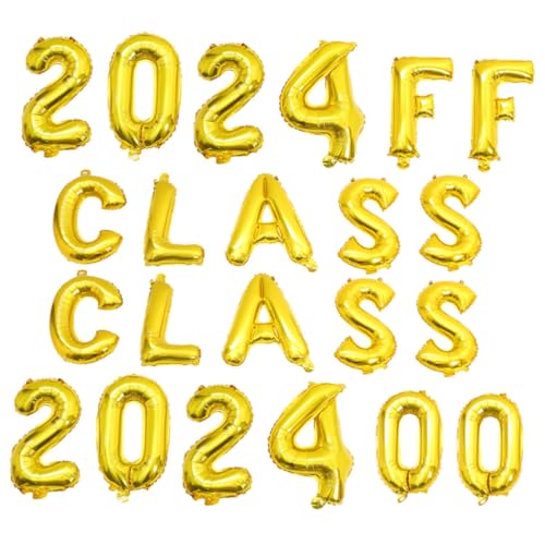 Yardwe 2 Sätze Party-ballon-set Aluminiumfolie Ballongirland -kit Grad Partyzubehör Weiß Marineblaue Luftballons Blaue Und Rote Luftballons Sortiert Nummern Für Folienballons Golden von Yardwe