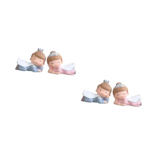 Yardwe 2 Sätze Prinzen- Und Prinzessinnenschmuck Ornamente Mini-figuren-topper Minifiguren Kuchen Schmückt Verzierungen Für Hochzeitstorten Kuchen Backen Ornament Harz 2 Stücke * 2 von Yardwe