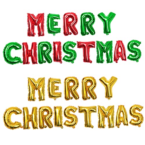 Yardwe 2 Sätze Weihnachts Aluminiumfolie Buchstaben Luftballons Langlebig Reißfest Festliche Dekoration für Party Fotohintergrund Feierlichkeiten Weihnachtsfarben Gold und Rot Grün Yardwe 2 Sätze Weihnachts Aluminiumfolie Buchstaben Luftballons Langlebig Reißfest Festliche Dekoration für Party Fotohintergrund Feierlichkeiten Weihnachtsfarben Gold und Rot Grün von Yardwe