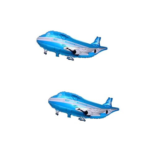 Yardwe 2 Stück Blauer Flugzeug Folienballon aus Aluminium Selbstabdichtend für Geburtstagsdeko Jungen Mädchen Geeignet für Helium und Luft Party und Outdoor Dekoration Attraktives von Yardwe