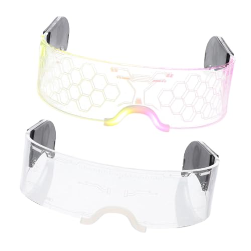 Yardwe 2 Stück LED-Leuchtgläser 2023 Partybrille leuchtende Brillen Rave-Brille aufleuchten Partybrille zum Leuchten bringen Halloween-LED-Brille geführte Partybrille Glühfeizbrille Acryl Yardwe 2 Stück LED-Leuchtgläser 2023 Partybrille leuchtende Brillen Rave-Brille aufleuchten Partybrille zum Leuchten bringen Halloween-LED-Brille geführte Partybrille Glühfeizbrille Acryl von Yardwe
