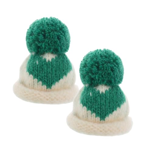 Yardwe 2 Stück Mini-Strickmütze kleine Strickmützen Puppenhutzubehör Puppenhüte Weihnachtsbaum schmuck mini strickmützen Strickmütze Mini Weihnachtsdeko-Hüte Flasche Urlaub Stricken von Yardwe