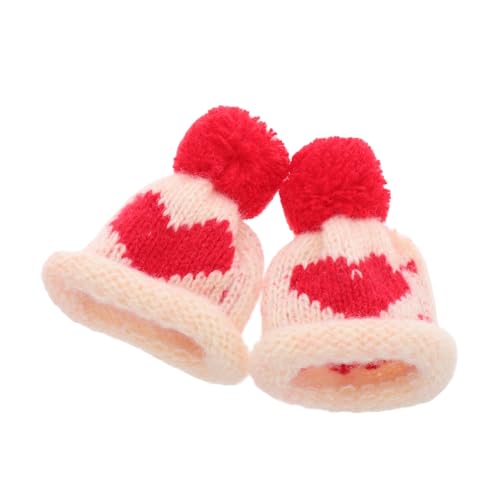 Yardwe 2 Stück Mini-strickmütze Puppenhüte Puppenhutzubehör Kleine Strickmützen Topper-Hut Für Weinflaschen Miniatur Kleine Bastelhüte Kunst Baum Weinflaschenhüte Selber Machen Stricken von Yardwe
