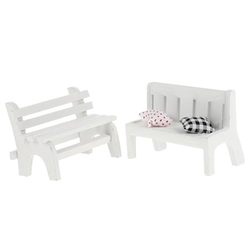 Yardwe 2 Stück Mini-stuhldekoration Figur Weihnachten Dekorationen Winzige Möbel Handwerk Klein Etiketten Miniatur Bambus Weiß von Yardwe