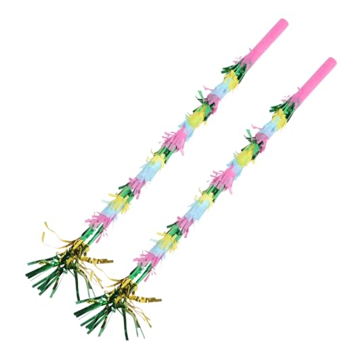 Yardwe 2 Stück Pinata Schläger für Kindergeburtstag Bunte Pinata Sticks für Festlichkeiten Spaß und Unterhaltung bei Partys für Süße Überraschungen und Feiern von Yardwe