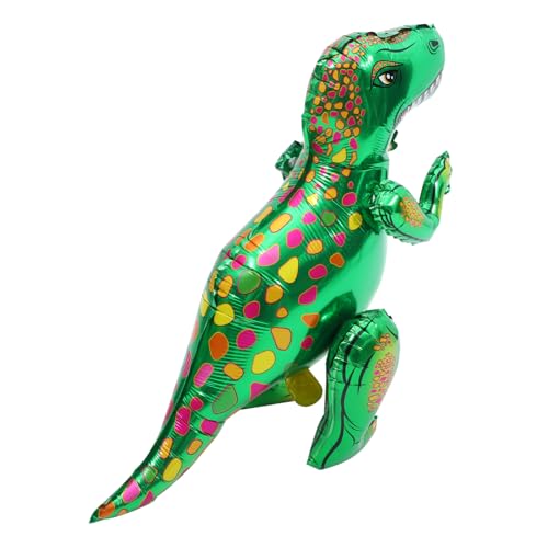 Yardwe 2 Stück Tyrannosaurus Rex-Ballon Geburtstagsdekorationen Dinosaurier Folienballons aufblasbare Cartoon-Ballons Partyballons kreativer Ballon Aluminiumfolie Grün von Yardwe