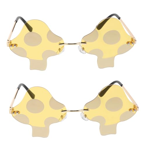 Yardwe 2 Stück Vintage Frameless Unisex Sonnenbrillen für Festivals Strand und Kostümpartys Einzigartige Auffällige Shades mit Uv Schutz Yardwe 2 Stück Vintage Frameless Unisex Sonnenbrillen für Festivals Strand und Kostümpartys Einzigartige Auffällige Shades mit Uv Schutz von Yardwe