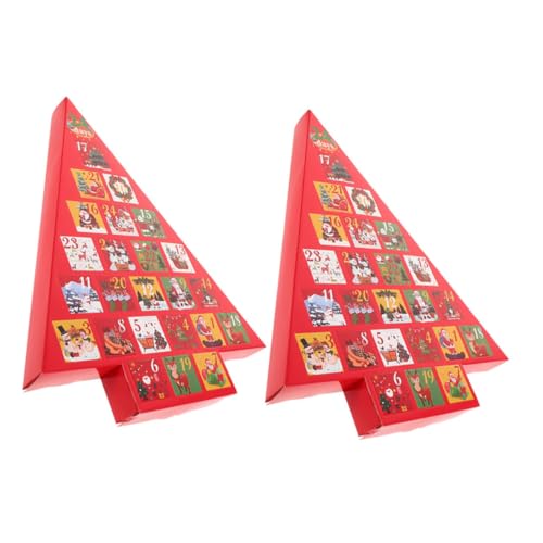 Yardwe 2 Stück Weihnachts Adventskalender Boxen zum Befüllen Diy Leere Geschenkkartons für Festliche Dekoration Christmas Tree Form für und Partybedarf von Yardwe