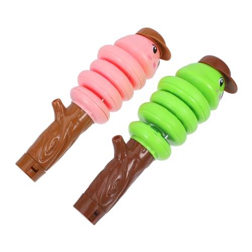 Yardwe 2 Stück Whistle Spinning Worm Toy Babys schwingende Schlange Schlangen-Dekompressionsspielzeug Spielzeugpfeife mit lauter Pfeife Plastik von Yardwe