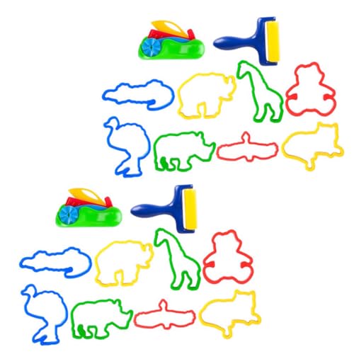Yardwe 20 Stück Farbenfrohe Tonform -Set Kind Hey Party Modellieren Backen Formen für Handwerk Cartoon-Form Modellierwerkzeuge aus Ton Keksformen Plastik Zufällige Farbe von Yardwe