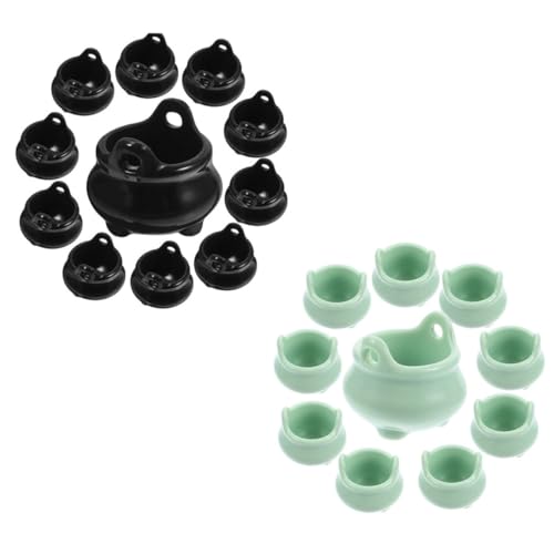 Yardwe 20 Stück Halloween-Miniatur-Hauszubehör halloween halloween toys Kessel-Halloween- gruselig Miniatur-Kesseltöpfe Halloween-Miniaturkessel Plastik von Yardwe