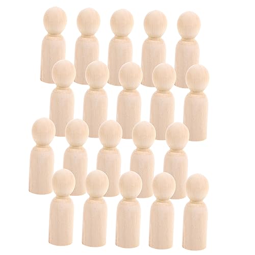 Yardwe 20 Stück Holzgraffiti -ornamente Handgefertigtes Holzfigur Mini-personenfiguren Unfertiges Holzhandwerk Leute Aus Holzpflock Holzhandwerksvorräte Unfertige Peg -leute von Yardwe