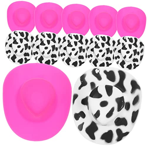 Yardwe 20 Stück Hüte Austauschbare DIY Puppenhüte Dekorative Mini Hüte für Puppen Weiße mit Schwarzen und Pinken für Kreative Bastelprojekte von Yardwe