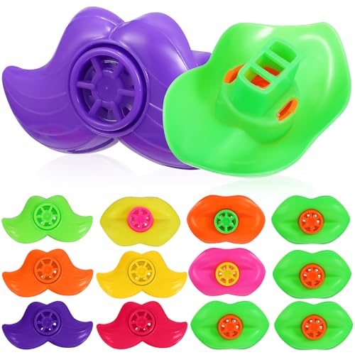 Yardwe 20 Stück Lustiges Pfeifen-Bart-Lippen-Pfeifen- Taschen für Party toys kid toys spielsachen children toys pfeifen pfeift Masse Plastik von Yardwe