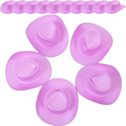 Yardwe 20 Stück Mini-Cowboyhut Fälschung Cowgirl-Hüte für Damen Kuh Weiß winzig kindergeschenk doll Accessories Puppenhut kleine Hüte basteln Puppenhüte selber Machen Plastik Violett von Yardwe