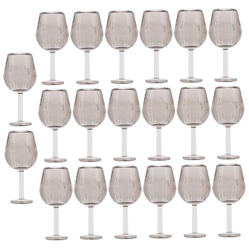 Yardwe 20 Stück Mini Weinglas Miniatur Puppenhauszubehör Puppenbrille Mikro-landschaftskelch Mini-Brille Mikro Kelch Puppe Brille Puppenhaus Brille Mikrobrille Mini-tassen Plastik von Yardwe