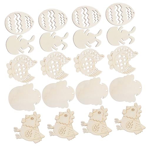 Yardwe 20 Stück Teiliges Unbearbeitete Osterdekorationen für Diy Bastelornamente mit Hasen und Eiern für Frühlingsaktivitäten und Gestalten Yardwe 20 Stück Teiliges Unbearbeitete Osterdekorationen für Diy Bastelornamente mit Hasen und Eiern für Frühlingsaktivitäten und Gestalten von Yardwe