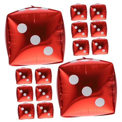 Yardwe 20 Stück Themenballons Würfeldekor Würfel Ballon Luftballons Partyballon Folienwürfelballons Dekoration Festlicher Ballon Ballondekor Spiel Ballons Rot Aluminiumfolie von Yardwe