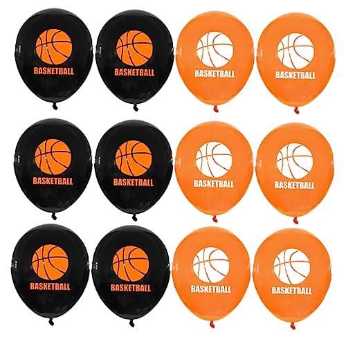 Yardwe 20Stücke Basketball Luftballons Schwarz Orange Partyzubehör Für Geburtstagsfeiern Und Basketball Themenpartys Robuste Latexballons Für Fröhliche von Yardwe