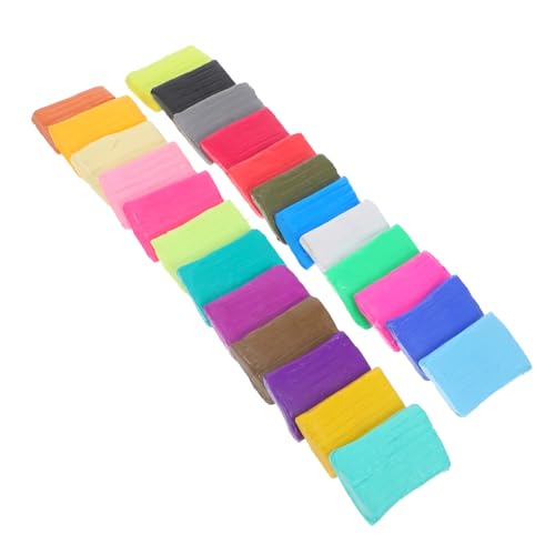 Yardwe 24 Stück Set aus weichem Ton Lufttrockener Ton Kinderspielzeug Farbenfroher Ton Modelliermasse Bausatz DIY-Ton-Kit Ton-Kit für DIY Polymer -Ton Schaumpulver von Yardwe