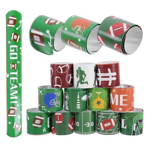 Yardwe 24 Stück Sport Schnapparmbänder für Fußball Party Elastische Handgelenkarmbänder für Sport Events und Feiern für Fußballfans und Kindergeburtstage von Yardwe