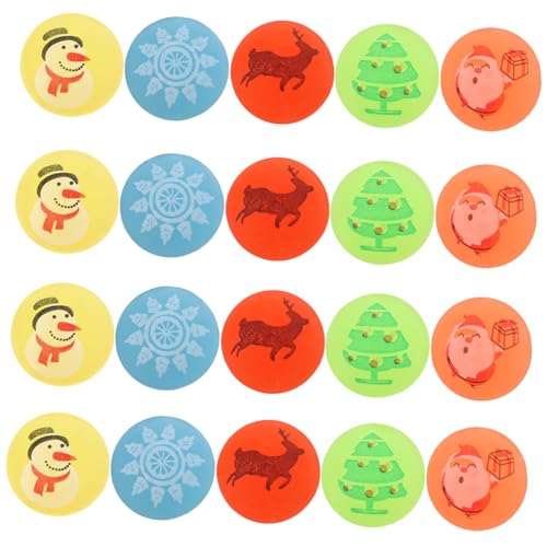 Yardwe 24Stücke Weihnachts Hüpfbälle Leuchtend Im Dunkeln Für Partys Weihnachtliche Deko Unterhaltsame Mit Festlichen Motiven Für von Yardwe