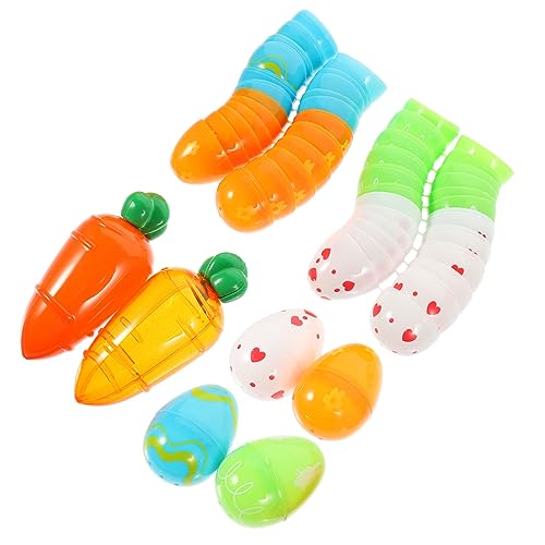 Yardwe 28 Stück Teiliges Befüllbares Plastikeier mit Karotten Designs Wiederverwendbare Bunte Ostereier Dekorationen und Süßigkeitenboxen für Osterfest Kinderbastelspaß und Yardwe 28 Stück Teiliges Befüllbares Plastikeier mit Karotten Designs Wiederverwendbare Bunte Ostereier Dekorationen und Süßigkeitenboxen für Osterfest Kinderbastelspaß und von Yardwe
