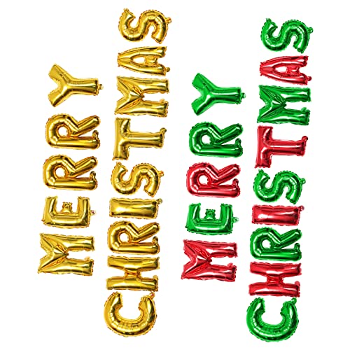 Yardwe 2Sätze Weihnachtsballons Aus Aluminiumfolie Buchstabenballons Für Festliche Partys Und Dekorationen Party Luftballons von Yardwe