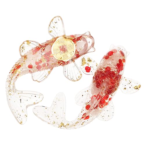 Yardwe 2Stücke Kristallfisch Skulpturen Elegante Fischfiguren Aus Hochwertigem Epoxidharz Für Tischdeko Büro Und Wohnaccessoires Stabil Und Langlebig von Yardwe
