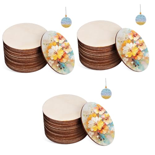 Yardwe 3 Sätze Holzspäne Selber Machen Runden Runde Scheibenverzierung Kreise Wohnkultur Rundes Scheibenornament Platten Runde Ornamente Aus Holz Holzscheiben Pappel 20 Stück * 3 von Yardwe