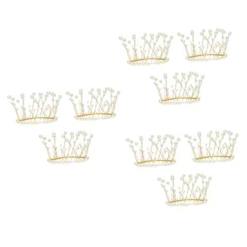 Yardwe 3 Sätze Kronenkuchen Dekorieren Hochzeitsdeko Kuchen Topper Feenkrone Kuchendekor Kuchendeckel Mit Perlenkrone Party Cake Decor Dessertverzierung Metall Golden 3 Stücke * 3 von Yardwe