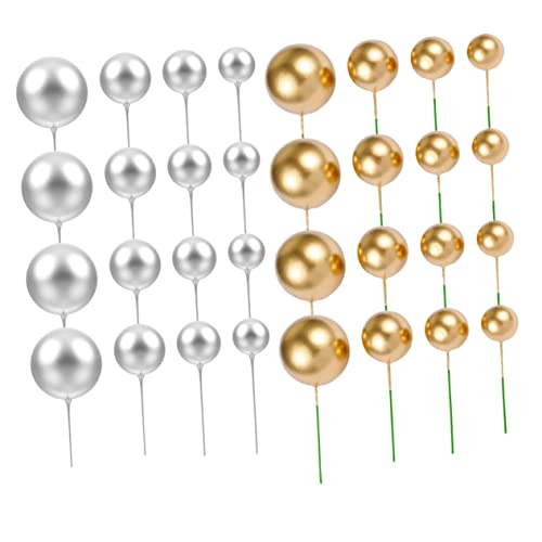 Yardwe 3 Sätze Kuchen-kugel-dekoration Valentinstag Kuchendekorationen Ballon-cupcake-picks Cupcake-dekoration Zum Geburtstag Ballon-kuchen- Fee Cupcake Topper Schaum 40 Stück * 3 von Yardwe