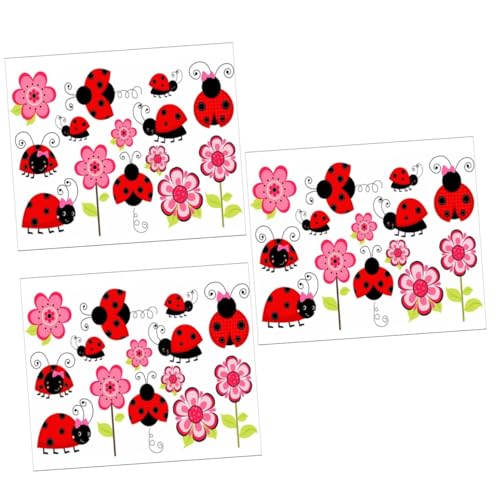 Yardwe 3 Stck. Marienkäfer-Tier-Aufkleber kinderzimmer wanddeko wandpolsterung kinderzimmer Wandaufkleber für den Garten aufkleber Dekorative Wandaufkleber Wandtattoo Tier PVC von Yardwe