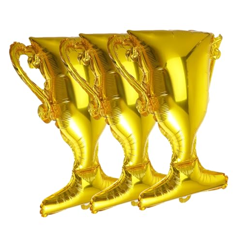Yardwe 3 Stück Aluminium Folienballons Pokal für Abschlussfeiern Sportfeste und Geburtstagsfeiern Langlebig und Vielseitig Einsetzbar von Yardwe