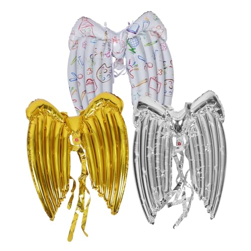 Yardwe 3 Stück Ballon mit Engelsflügeln Partyballons Cosplay-Flügel Folienballons Geburtstag Luftballons Geburtstagsballon Ballons Geburtstag Luftballons Aluminiumfolie von Yardwe