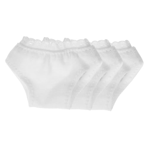 Yardwe 3 Stück -Shorts puppenkleidung Puppen Kleidung Puppensachen Puppen Accessoires Mini-Puppenhöschen Puppenunterwäsche vortäuschen Puppe verkleiden Zubehör Stoff Weiß von Yardwe