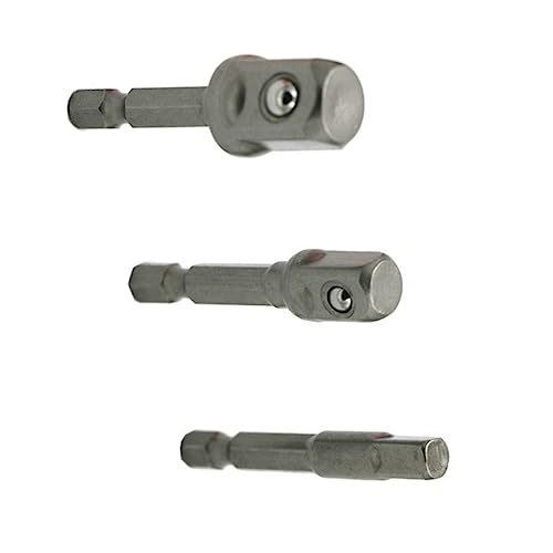 Yardwe 3 Stücke Teiliges Stecknuss Adapter Set aus Vanadium Stahl mit Kugelrastung Robuste Schlagschrauber Verlängerung für Elektrowerkzeuge von Yardwe