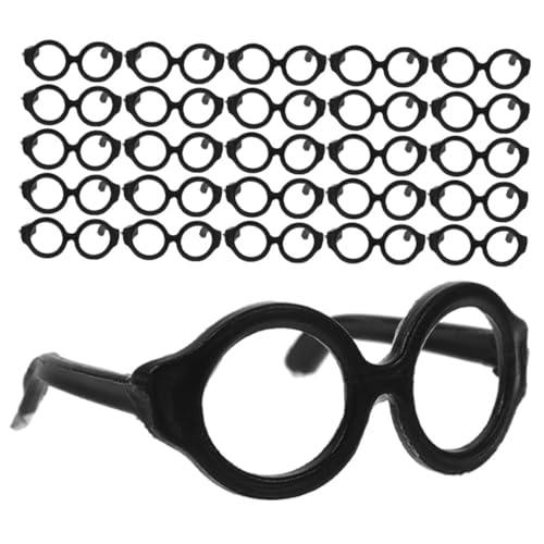 Yardwe 30 Stück Puppenbrille Mädchen Mini Gläser Dekorative Glasdekore Brillen Zum Anziehen Der Puppe Brillenrequisiten Zum Anziehen Brille Zum Anziehen Der Puppe Black Plastik von Yardwe