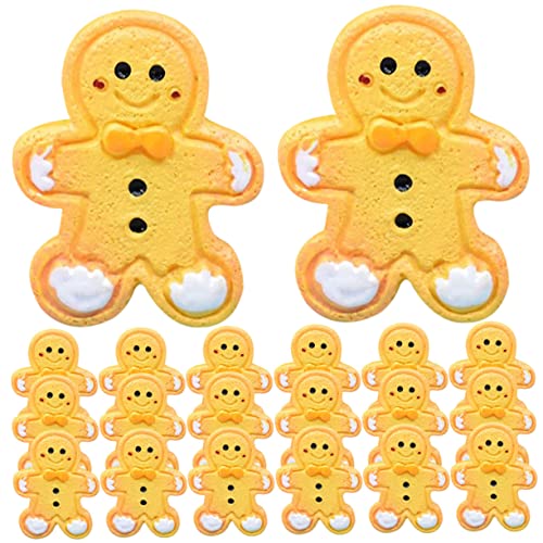 Yardwe 30 Stück Teiliges DIY Harz Anhänger Niedliche Lebkuchenmann Dekorationen Leichte Resin Charms für Schmuckherstellung Haarschmuck und Handyhüllen Verzierung von Yardwe