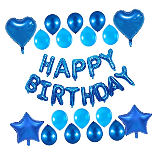 Yardwe 31Stücke Teiliges Ballon Set Dekorative Luftballons Für Geburtstagsfeiern Mit Folienbuchstaben Happy Birthday Latexballons Und Stern Und Herzballons von Yardwe