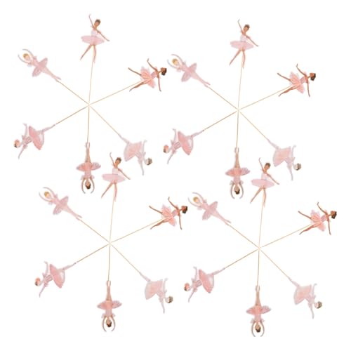 Yardwe 36 Stück Teiliges Ballett Mädchen Cake Topper Rosa Ballerina Partydekoration Elegante Tanzfigur Tortendeko für Geburtstag Hochzeit Babyparty Einfach zu Platzieren Entfernen von Yardwe