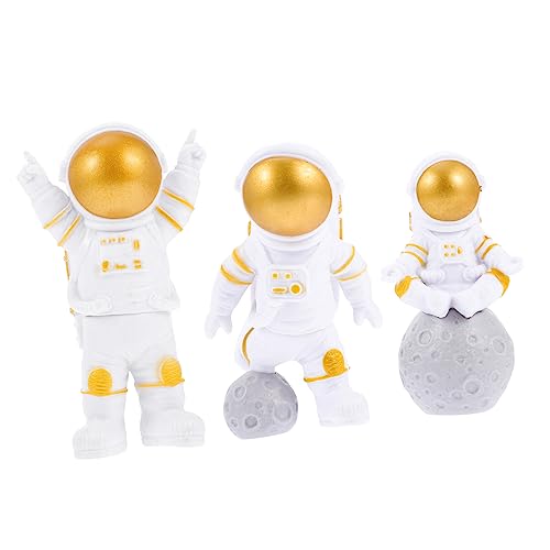 Yardwe 3Stücke Astronauten Figuren Hochwertige Kuchendekorationen Für Geburtstagsfeiern Und Themenpartys Für Hausdeko von Yardwe