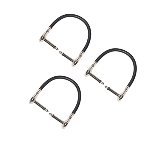Yardwe 3Stücke Pack Rechtwinkliges Gitarren Patchkabel Für Effektpedale Hochwertige Stecker Stecker Verbindung Für Audioübertragung Schwarz von Yardwe