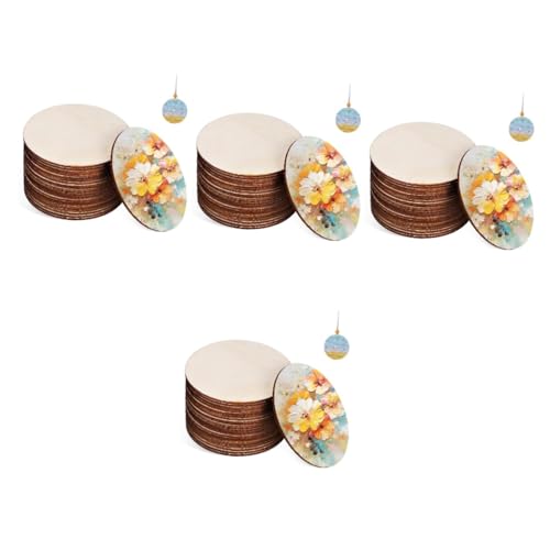 Yardwe 4 Sätze Holzspäne Selber Machen Wohnkultur Kreise Platten Rundes Scheibenornament Runde Scheibenverzierung Runden Naturholzkreis Holzscheiben-ornamente Pappel 20 Stück * 4 von Yardwe