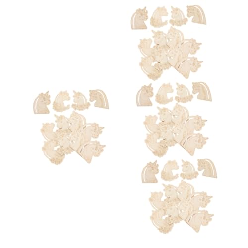 Yardwe 4 Sätze Lackierte Holzspäne Leer Kunsthandwerk Partyhandwerk Einhorn Holzausschnitte Holzhandwerksvorräte Graffiti-holzscheiben Zubehör Basteln 3 Mm Pappelbrett 24 Stück * 4 von Yardwe
