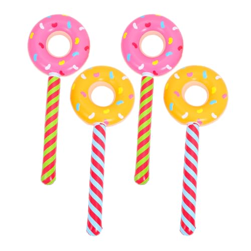 Yardwe 4 Stück Aufblasbare Donuts Geburtstagsdekorationen Party Aufblasbare Party Ballon Süßigkeiten Ballons Donut Aufblasbarer Donut Geformter Ballon Party Dekorationen Donut von Yardwe