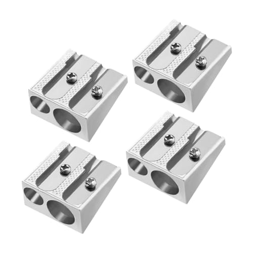 Yardwe 4 Stück Bleistiftspitzer Bleistift Anspitzer für Augenbrauenstifte Buntstiftspitzer Bleistiftschärfer Handspitzer für Bleistifte Mini- Aluminiumlegierung Silver von Yardwe
