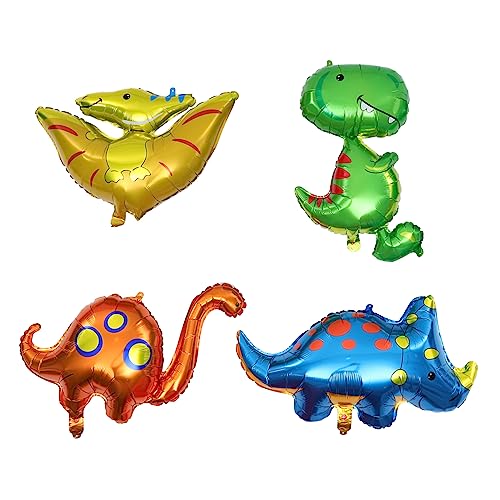Yardwe 4 Stück Dinosaurier-Ballon Folienballons Aufblasbare Tierballons große Luftballons Geburtstag Luftballons Dinosaurier-Partydekorationen Aufblasbare Luftballons Aluminiumfolie von Yardwe
