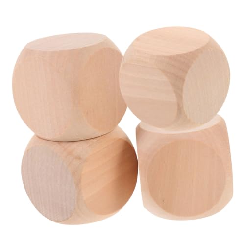 Yardwe 4 Stück Leere Holzwürfel Jumbo überdimensioniert Leere quadratische Blöcke unfertige Leere Würfel Spieldekoration DIY-Würfel Würfelzubehör unfertige Holzwürfel von Yardwe